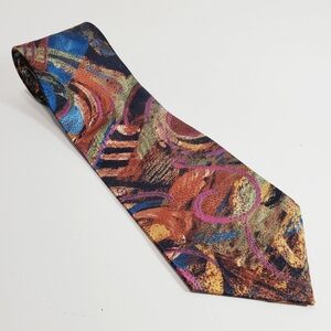 Christian Dior Monsieur Multicolor Abstract Pattern Men's Neck Tie 57x3.75"